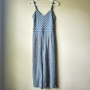 Xhilaration Jumper Romper Jumpsuit Women's Cropped Textured Striped Size…